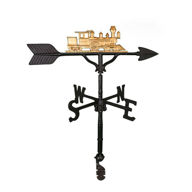 Gold colored train weathervane